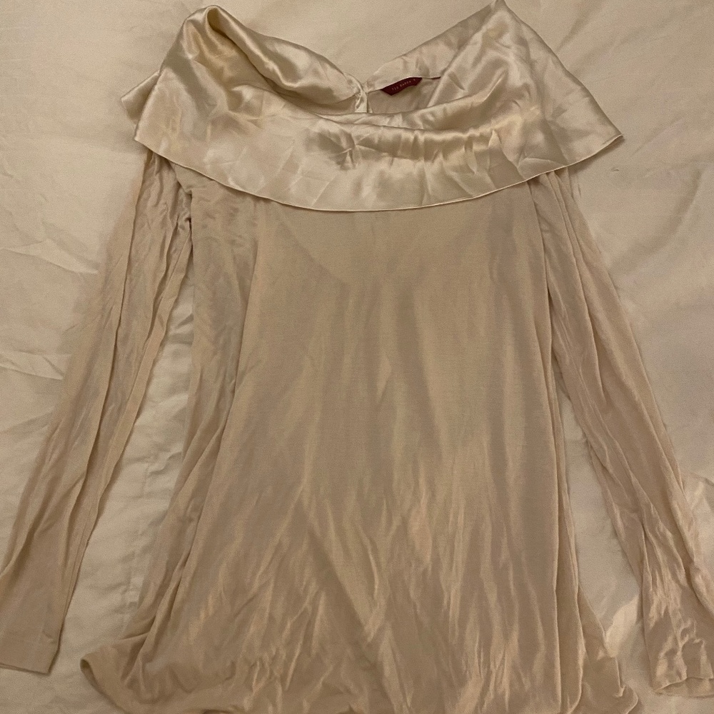 Ted Baker long sleeve off the shoulder mini dress